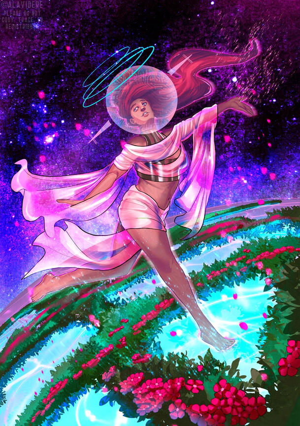 The Flowernaut original art Illustration