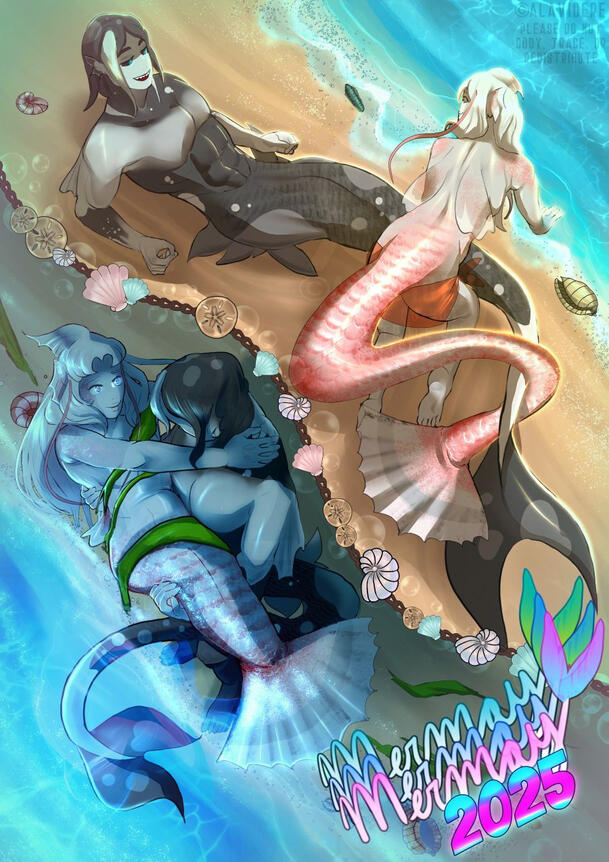 Mermaid theme illustration for Mermay month.